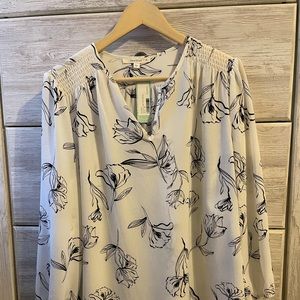 Fun2Fun white long sleeve blouse, XL